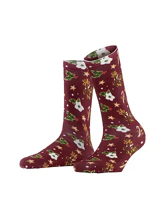 BURLINGTON | Socken FANCY CHRISTMAS 36-41 marine | dunkelrot